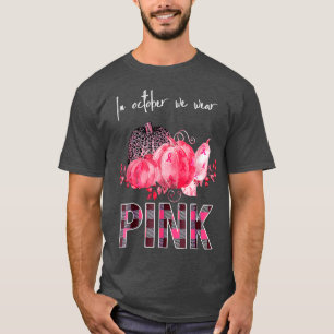 Im Oktober tragen wir Pink Ribbon Leopard Pumpkin T-Shirt