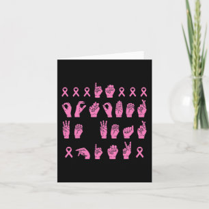 Im Oktober tragen wir Pink Sign Language Breast Ca Karte