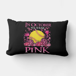 Im Oktober tragen wir Pink Softball BreastCancer A Lendenkissen