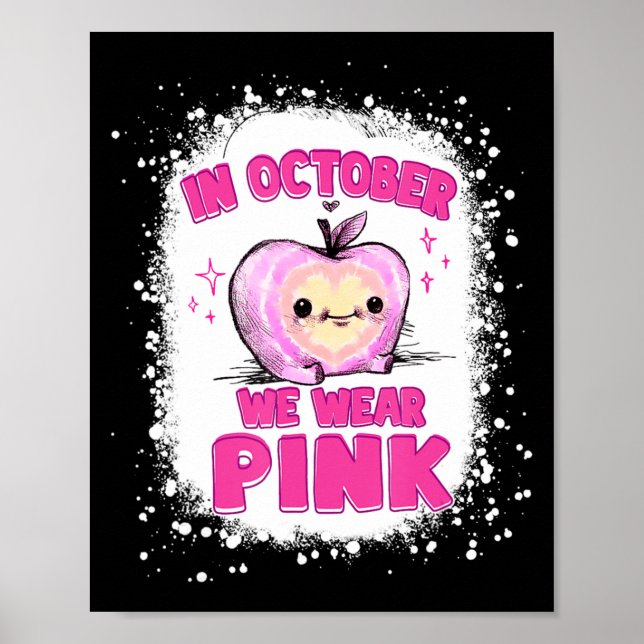Im Oktober tragen wir Pink-Teacher-Brustkrebs-Awar Poster (Vorne)