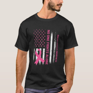 Im Oktober tragen wir Pink USA Flag Breast Cancer  T-Shirt