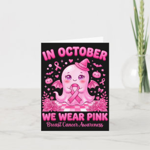 Im Oktober tragen wir Pinke Geisterhexe Brustkrebs Karte