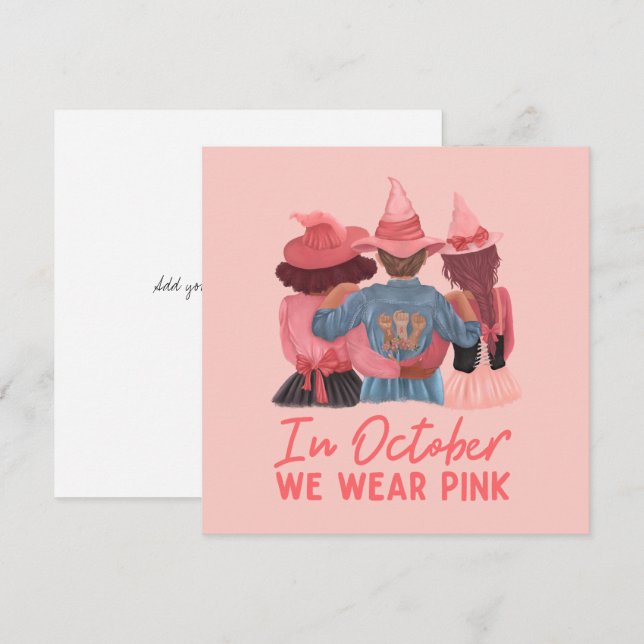 Im Oktober tragen wir rosa Brustkrebs-Bewusstsein (Vorne/Hinten)