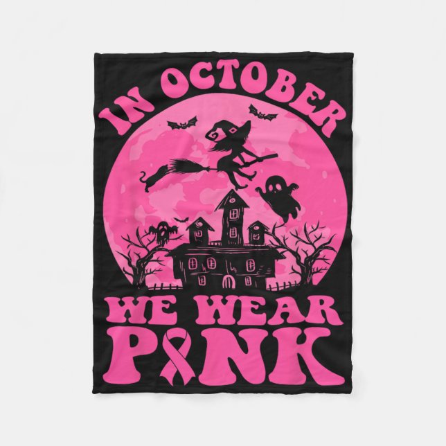 Im Oktober tragen wir rosa Brustkrebs-Bewusstsein Fleecedecke (Vorderseite)