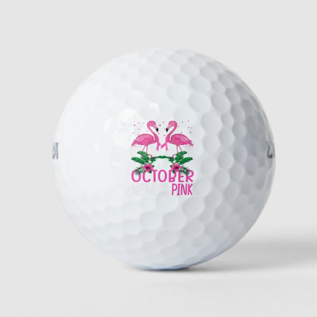 Im Oktober tragen wir rosa Brustkrebs-Bewusstsein Golfball (Vorderseite)