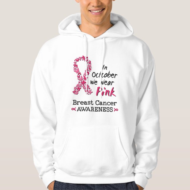 Im Oktober tragen wir rosa Brustkrebs-Bewusstsein Hoodie (Vorderseite)
