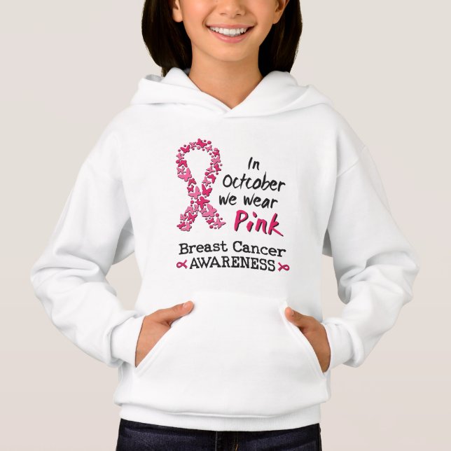 Im Oktober tragen wir rosa Brustkrebs-Bewusstsein Hoodie (Vorderseite)