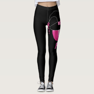 Im Oktober tragen wir rosa Brustkrebs-Bewusstsein Leggings