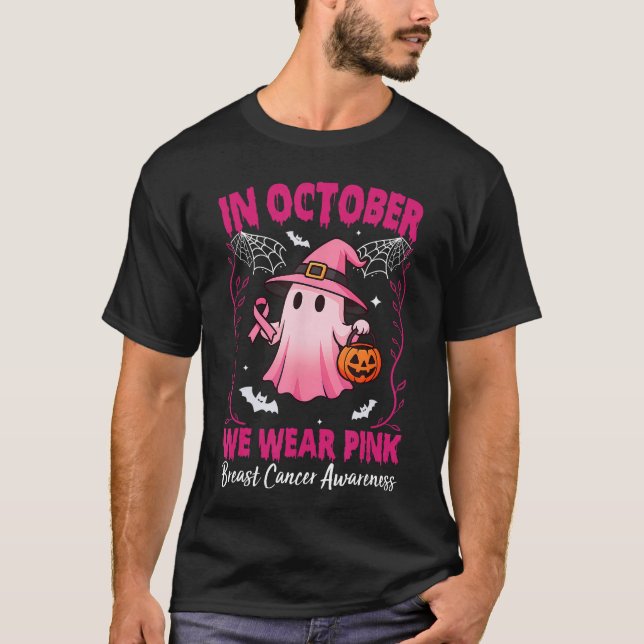 im Oktober tragen wir Rosa Brustkrebs-Bewusstsein  T-Shirt (Vorderseite)