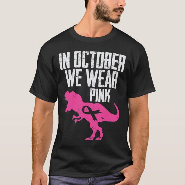 Im Oktober tragen wir rosa Brustkrebs-Bewusstsein T-Shirt (Vorderseite)