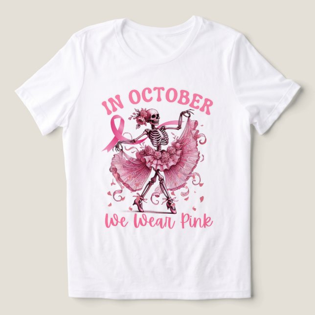 Im Oktober tragen wir rosa Brustkrebs-Bewusstsein Tri-Blend Shirt (Design Vorderseite)