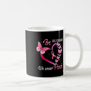 Im Oktober tragen wir rosa Brustkrebs Butterfly Pi Kaffeetasse