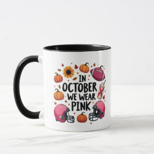 Im Oktober tragen wir rosa Brustkrebs-Fußball Tasse