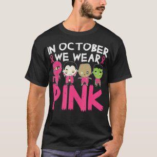 Im Oktober tragen wir rosa Brustkrebs Halloween  T-Shirt