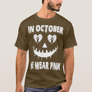 Im Oktober tragen wir rosa Brustkrebs-Jackolantern T-Shirt