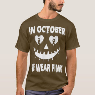 Im Oktober tragen wir rosa Brustkrebs-Jackolantern T-Shirt