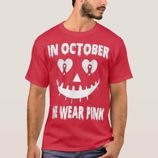Im Oktober tragen wir rosa Brustkrebs-Jackolantern T-Shirt
