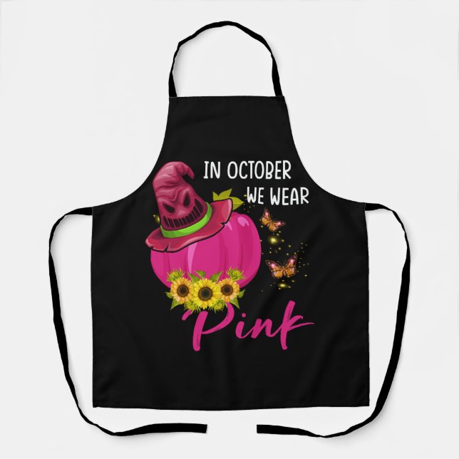 Im Oktober tragen wir rosa Brustkrebs Pink Pumpkin Schürze (Vorderseite)