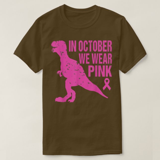 Im Oktober tragen wir rosa Brustkrebs Tre Dino Kin T-Shirt (Design vorne)