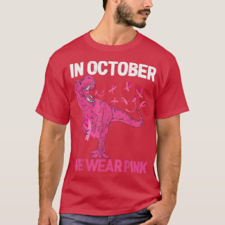 Im Oktober tragen wir rosa Brustkrebs Tre Dino Kin T-Shirt