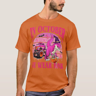 Im Oktober tragen wir rosa Brustkrebs Trex Dino Ki T-Shirt