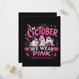 Im Oktober tragen wir Rosa Brustkrebsaufklärung Einladungspostkarte
