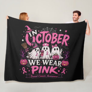 Im Oktober tragen wir Rosa Brustkrebsaufklärung Fleecedecke