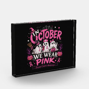 Im Oktober tragen wir Rosa Brustkrebsaufklärung Fotoblock