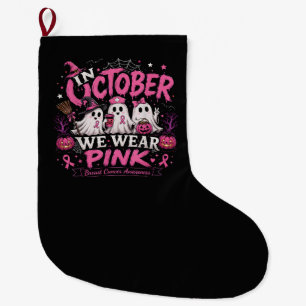 Im Oktober tragen wir Rosa Brustkrebsaufklärung Großer Weihnachtsstrumpf