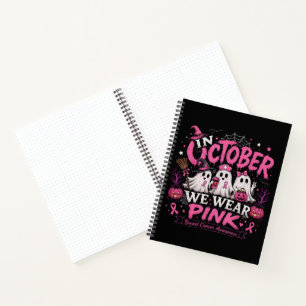 Im Oktober tragen wir Rosa Brustkrebsaufklärung Notizbuch