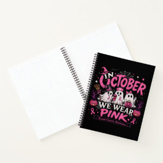 Im Oktober tragen wir Rosa Brustkrebsaufklärung Notizbuch