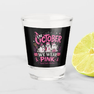 Im Oktober tragen wir Rosa Brustkrebsaufklärung Schnapsglas