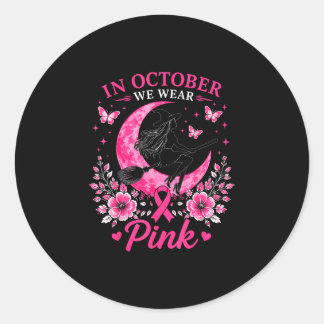Im Oktober tragen wir Rosa Brustkrebsbewusstsein Runder Aufkleber