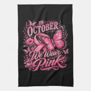 Im Oktober tragen wir Rosa Brustkrebsüberlebende Geschirrtuch