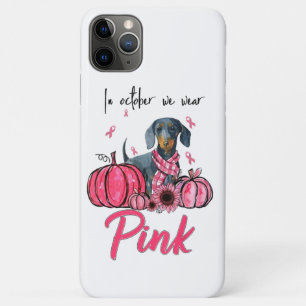 Im Oktober tragen wir rosa, Dackel Hund rosa Band Case-Mate iPhone Hülle