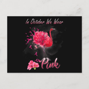 Im Oktober tragen wir rosa Flamingo Brustkrebs Awa Postkarte