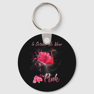 Im Oktober tragen wir rosa Flamingo Brustkrebs Awa Schlüsselanhänger