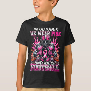 Im Oktober tragen wir rosa Fußball Brustkrebs Awa T-Shirt