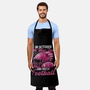 im Oktober tragen wir rosa Fußball Brustkrebs Schürze