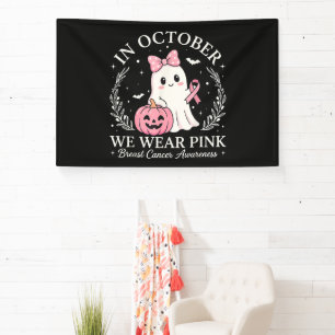 Im Oktober tragen wir rosa Geist Halloween Banner