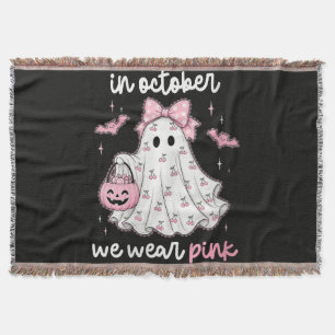 im Oktober tragen wir rosa Geist Halloween Decke