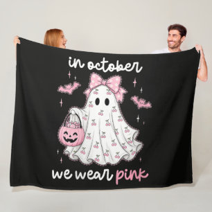 im Oktober tragen wir rosa Geist Halloween Fleecedecke