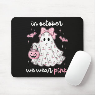 im Oktober tragen wir rosa Geist Halloween Mousepad
