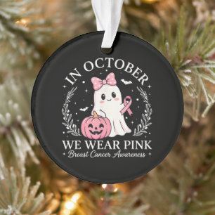 Im Oktober tragen wir rosa Geist Halloween Ornament