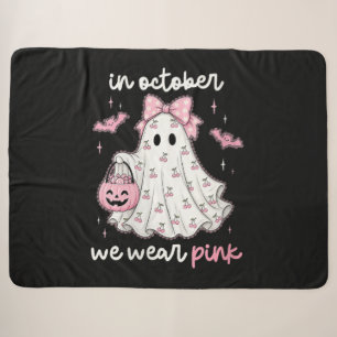 im Oktober tragen wir rosa Geist Halloween Sherpadecke
