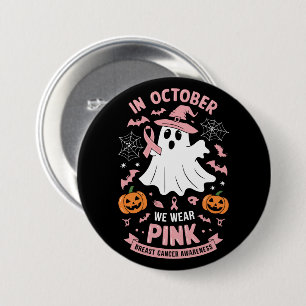 Im Oktober tragen wir rosa Geist Hexe Brustkrebs  Button