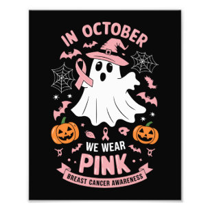 Im Oktober tragen wir rosa Geist Hexe Brustkrebs Fotodruck