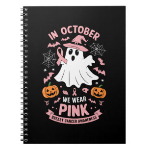 Im Oktober tragen wir rosa Geist Hexe Brustkrebs  Notizblock
