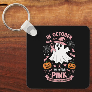 Im Oktober tragen wir rosa Geist Hexe Brustkrebs  Schlüsselanhänger