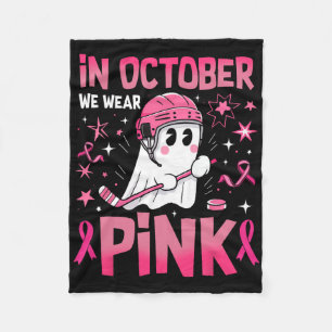 Im Oktober tragen wir rosa Geister-Hockey-Brustkre Fleecedecke